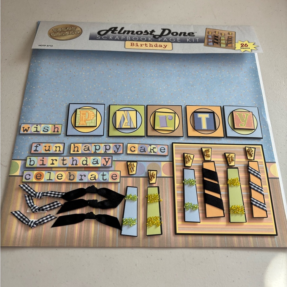 Birthday Scrapbook Page Kit - Multicolor